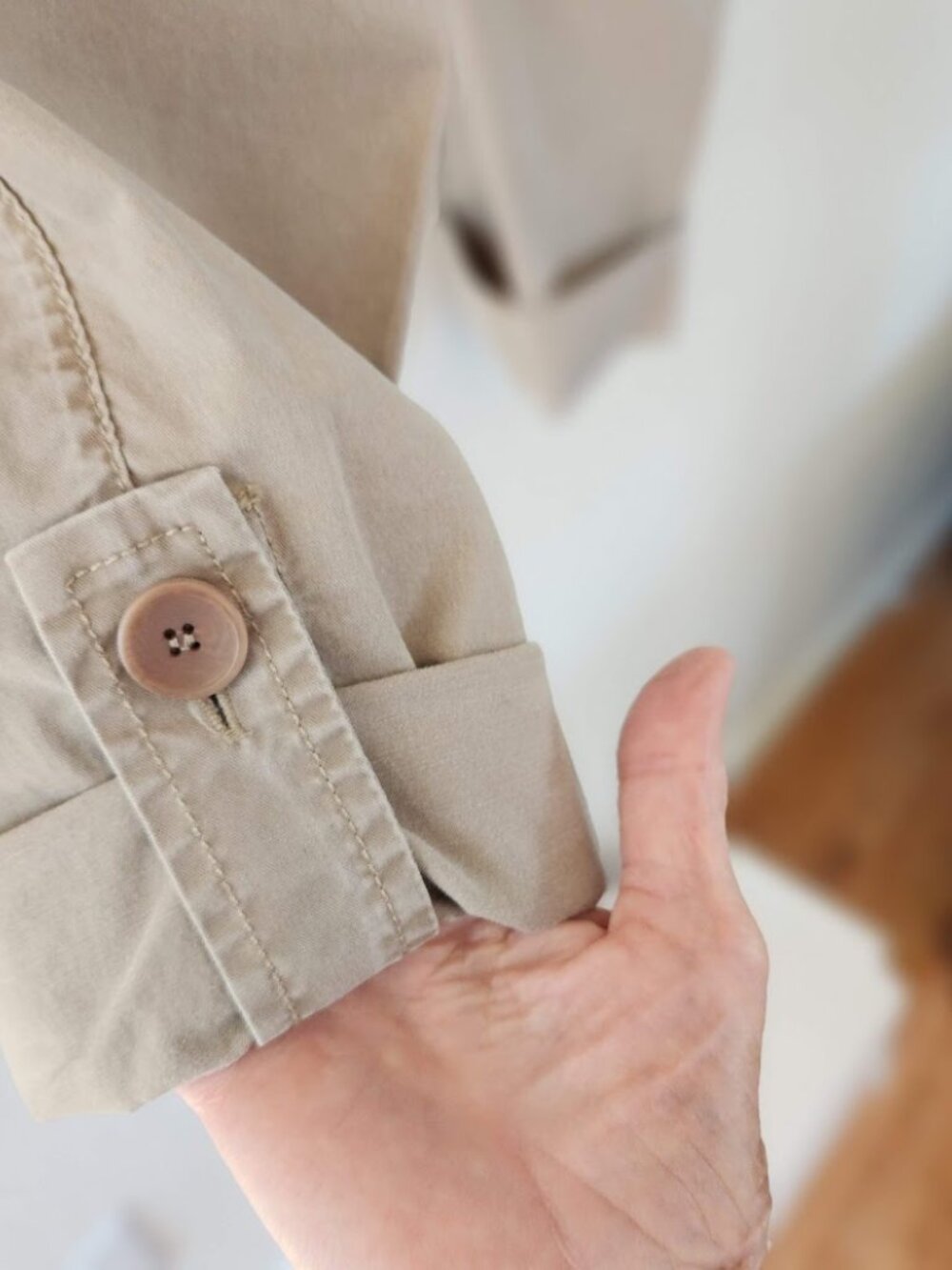 Eileen Fisher Cotton Capris with Button Cuffs - Picture 6 of 8